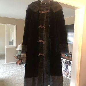 Vintage Hooded Faux Fur Coat